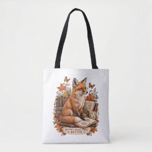 Boeken maken het leven beter – Vintage Fox Lezen Tote Bag