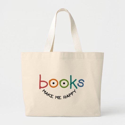 Boeken maken me gelukkig grote tote bag (Voorkant)