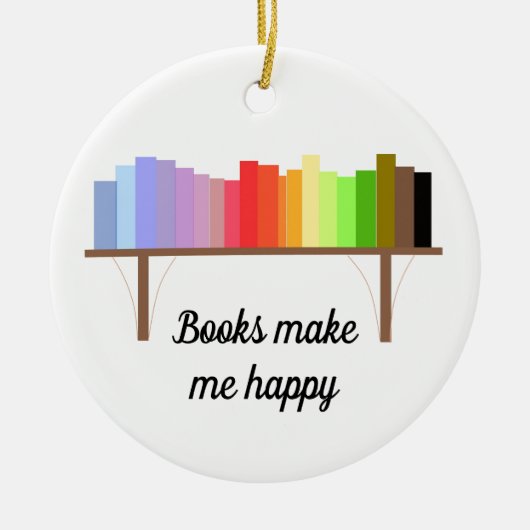 Boeken maken me gelukkig keramisch ornament (Voorkant)