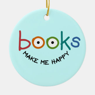 Boeken maken me gelukkig keramisch ornament