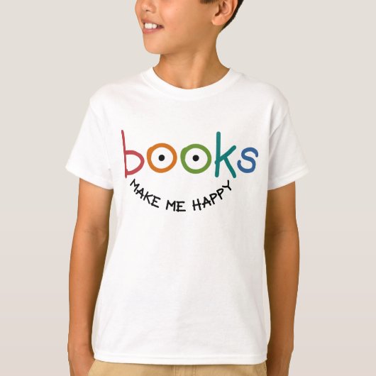 Boeken maken me gelukkig t-shirt (Voorkant)