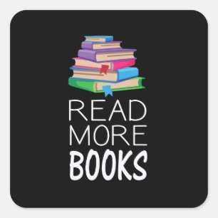 Boeken - Meer boeken lezen Vierkante Sticker