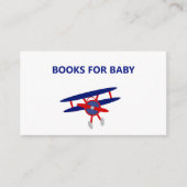 Boeken met blauw en rood Baby shower voor Baby Informatiekaartje (Voorkant)