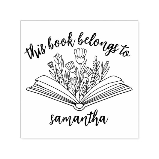 Boeken met Bloemen Dit Boek Behoort aan Zelfinktende Stempel (Design)