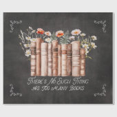 Boeken met bloemen en Quote op Black Decoupage Cadeaupapier (Vlak)