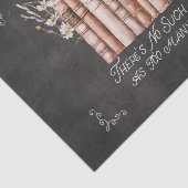 Boeken met bloemen en Quote op Black Decoupage Tissuepapier (Detail)