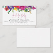 Boeken met blote zomerbloemen voor Baby Informatiekaartje (Voorkant / Achterkant)