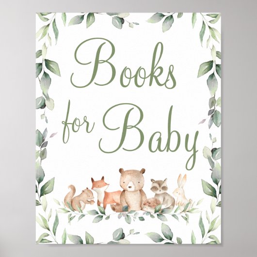 Boeken met groene bosjes voor Baby Tabletop Poster (Voorkant)