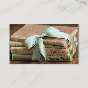 boeken met Mint Ribbon Freelance Writer Visitekaartje