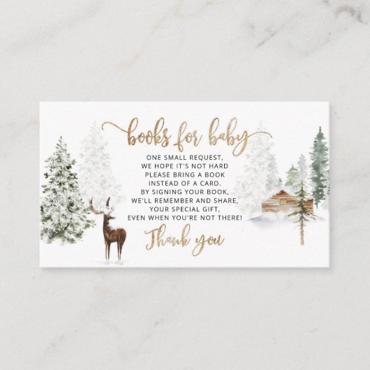Boeken met winterherten voor baby informatiekaartje (Voorkant)