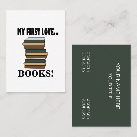 Boeken Mijn Eerste Liefde Boeken Visitekaartje (Voorkant / Achterkant)
