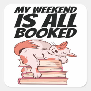 Boeken - Mijn weekend is helemaal volgeboekt Vierkante Sticker