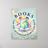 Boeken nemen je mee rond modern en Schattige Canvas Afdruk (Voorkant)