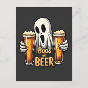Boeken of bier grappig Oktoberfest Halloween Ghost Aankondigingskaart