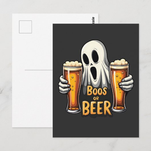 Boeken of bier grappig Oktoberfest Halloween Ghost Briefkaart (Voorkant / Achterkant)