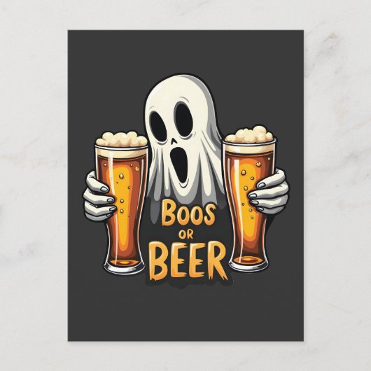 Boeken of bier grappig Oktoberfest Halloween Ghost Briefkaart (Voorkant)