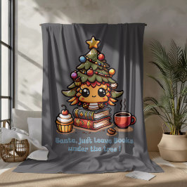 Boeken onder kawaii kerstboom - Funny Santa Fleece Deken