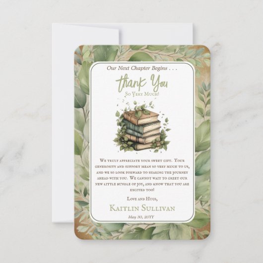 Boeken Ons volgende hoofdstuk begint met Baby show Bedankkaart (Voorkant)