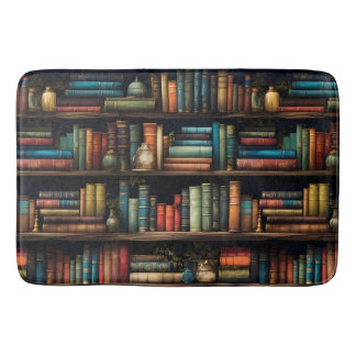 Boeken op Boekenplank Patroon Badkamer Badmat