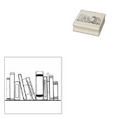 Boeken op boekenplank rubberstempel (Gestempeld)