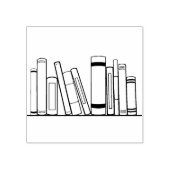 Boeken op boekenplank rubberstempel (Afrduk)