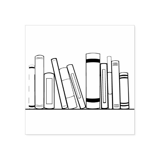 Boeken op boekenplank rubberstempel (Afrduk)
