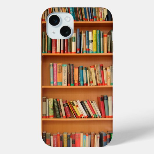 Boeken op boekenplankenachtergrond Case-Mate iPhone case (Achterkant)