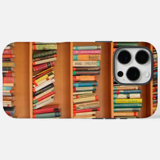 Boeken op boekenplankenachtergrond Case-Mate iPhone case (Achterkant (horizontaal))