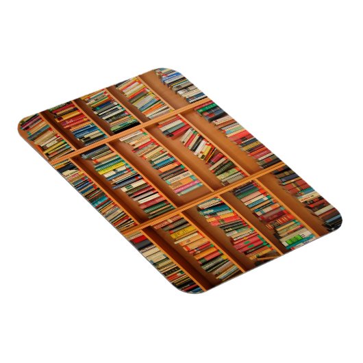 Boeken op boekenplankenachtergrond magneet (Rechterzijde)