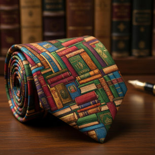 Boeken op de planken stropdas