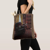 Boeken op een tote bag (Dichtbij)