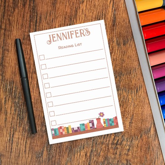 Boeken op plank leeslijst Post-It-notities Post-it® Notes