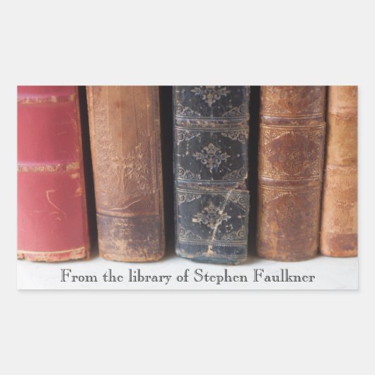  boeken op rij rechthoekige sticker (Voorkant)