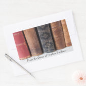  boeken op rij rechthoekige sticker (Envelop)