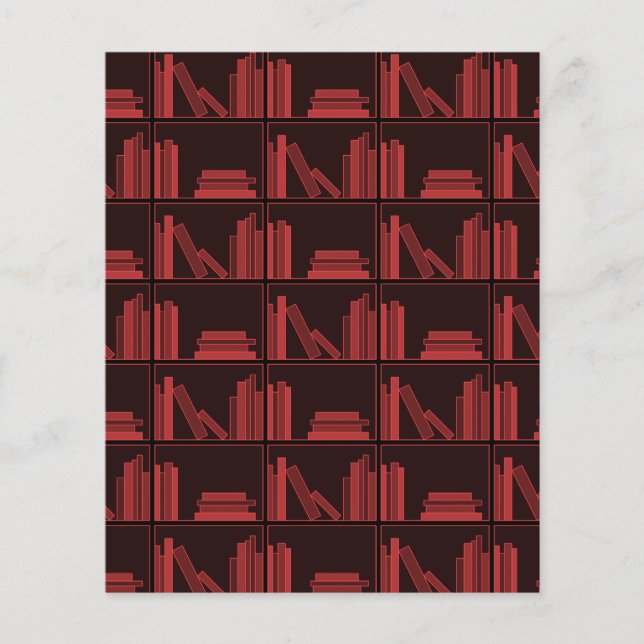 Boeken op Shelf. Donkerrood. (Voorkant)