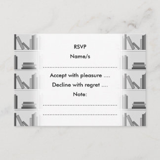 Boeken op Shelf. Monochroom. RSVP Kaartje