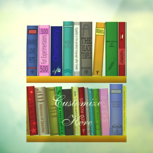 Boeken op Shelves Thunder_Cove Raamsticker (Vel 3)