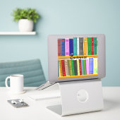 Boeken op Shelves Thunder_Cove Sticker (Laptop op bureau)