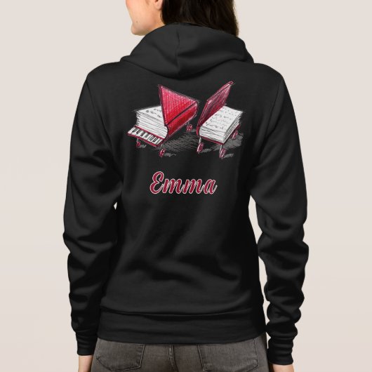 Boeken op wielen voor- en achterborst gedrukt hoodie (Achterkant)