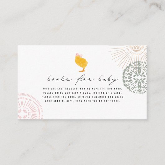 Boeken over aanvraag Baby shower voor babymeisje Informatiekaartje (Voorkant)