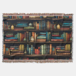  boeken over boekenplankpatroon deken