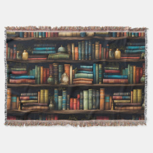  boeken over boekenplankpatroon deken