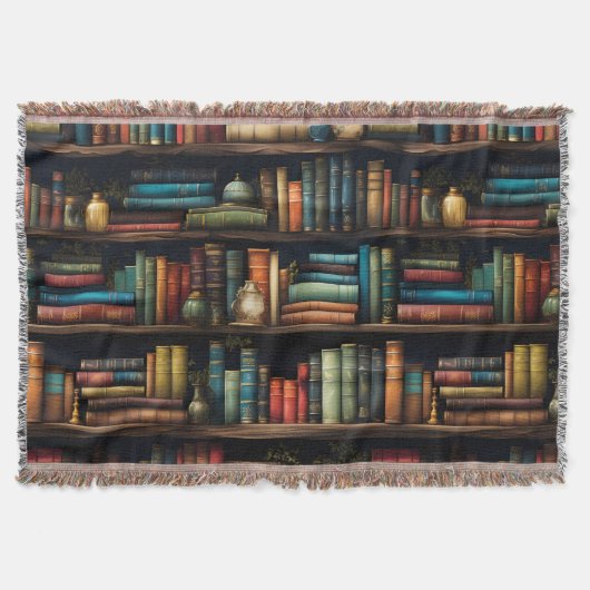  boeken over boekenplankpatroon deken (Voorkant)