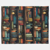  boeken over boekenplankpatroon fleece deken (Voorkant (Horizontaal))