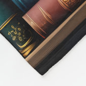  boeken over boekenplankpatroon fleece deken (Hoek)