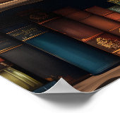  boeken over boekenplankpatroon poster (Hoek)