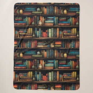 boeken over boekenplankpatroon sherpa deken