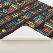  boeken over boekenplankpatroon sherpa deken (3/4)