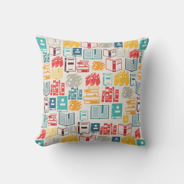 Boeken over Patroon Retro kleuren Kussen (Voorkant)