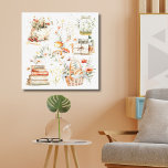 Boeken Paddenstoel Bloemen Whimsical Cottagecore A Canvas Afdruk<br><div class="desc">Omarm de charme van natuur en literatuur met onze boeken Mushroom Floral Whimsical Cottagecore Canvas Art. Deze leuke waterverf-illustratie toont boeken,  paddenstoelen,  bloemen en bessen in een botanische,  cottagecore-stijl. Een geweldig cadeau voor liefhebbers van home decor en natuur liefhebbers!</div>
